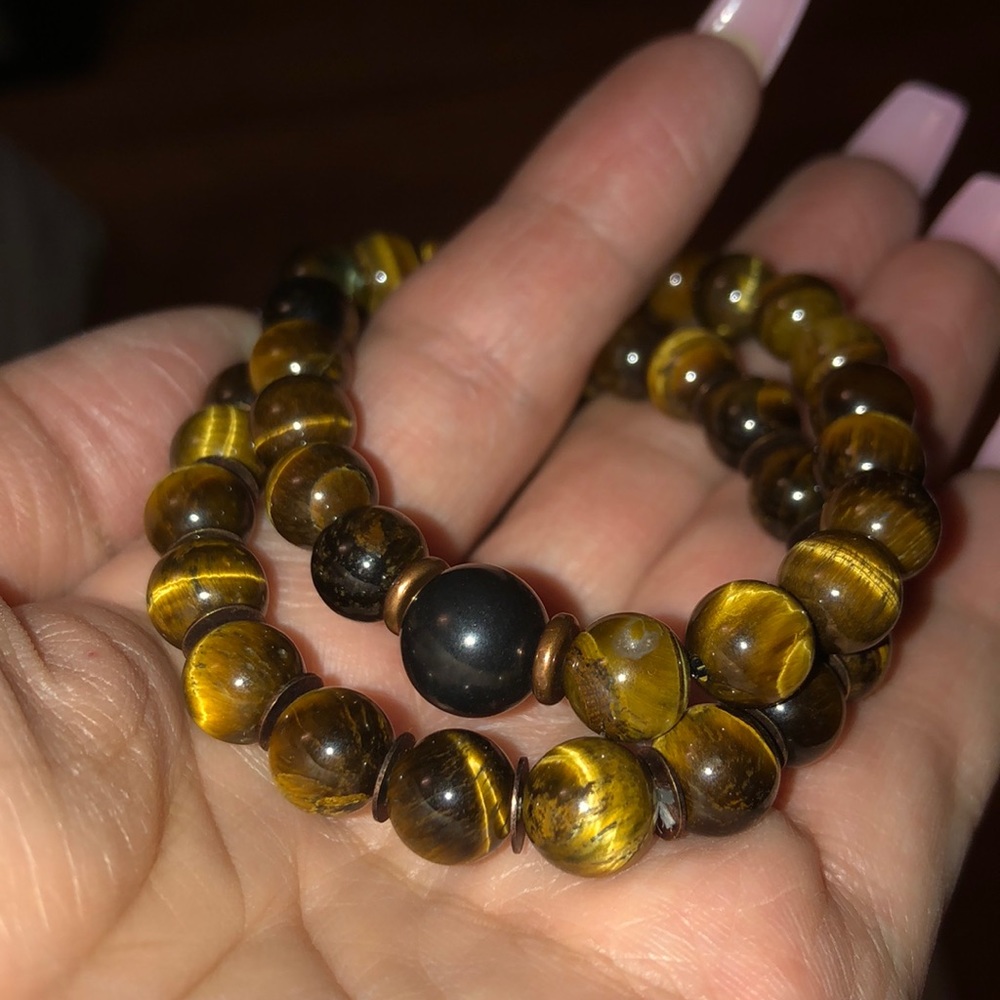 • Good luck • Tiger Eye w/ Shungite + copper